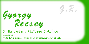 gyorgy recsey business card